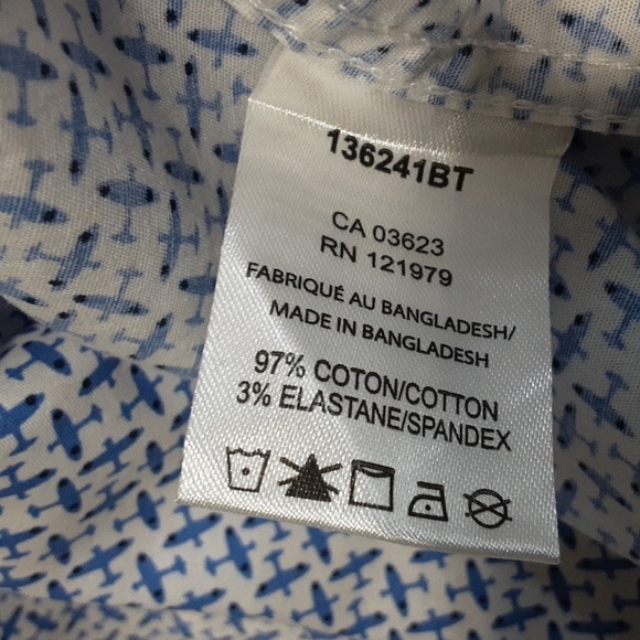 Projek Raw casual button down shirt white blue plane printed vacation beach  2XT - Picture 4 of 6